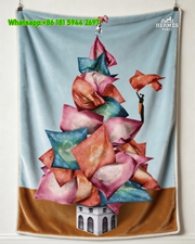 Festive Hermès Gift Atelier Flannel Throw Blanket IMG_5404